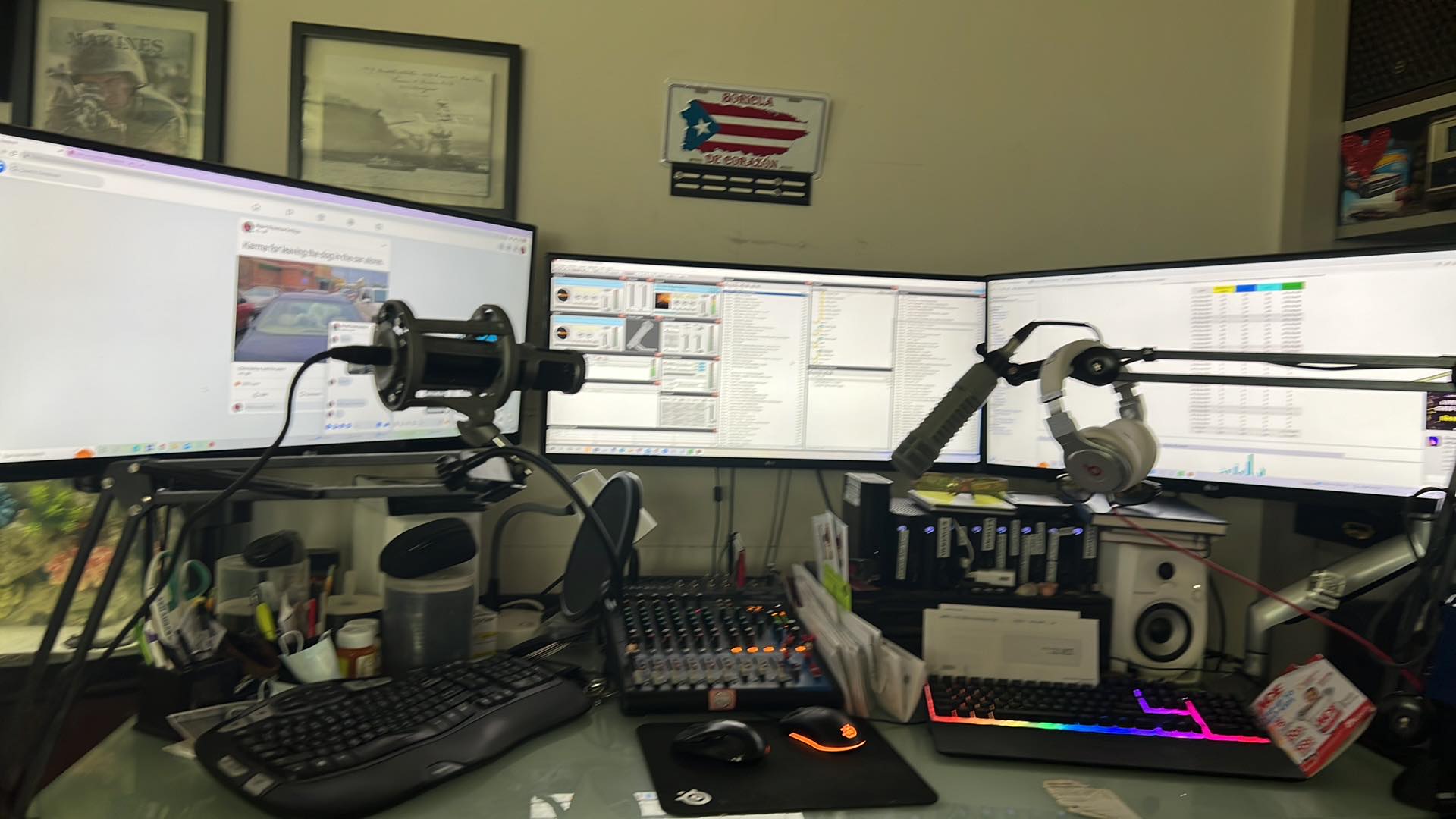 Radio station studio setup